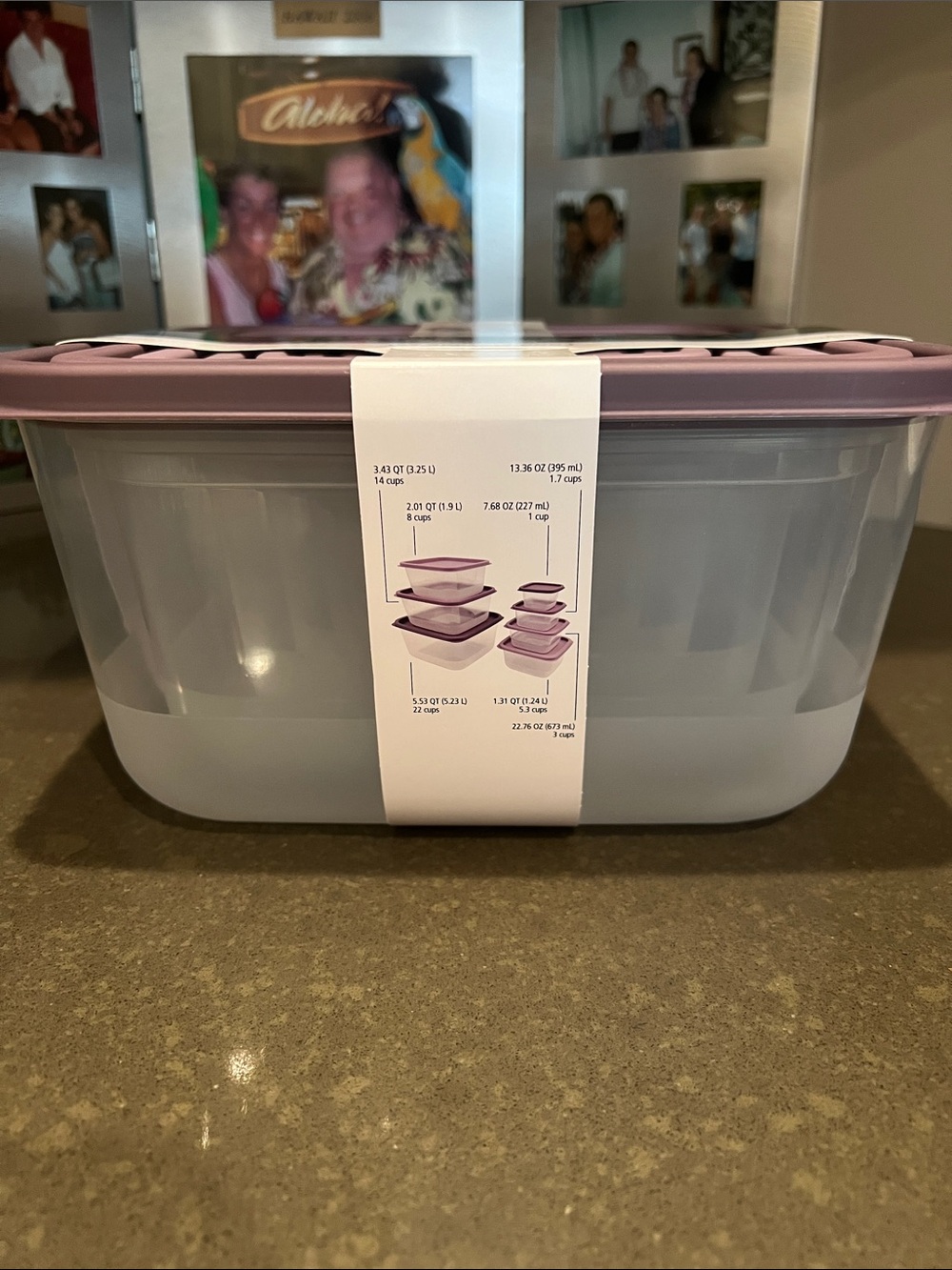Mainstays Ombre Food Storage Set - Mauve and Lavender - 14 Piece - Picture 3 of 3